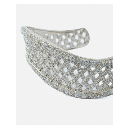 VIVINIA By Vidhi Mehra Silver Plated Womens Zircon Kada