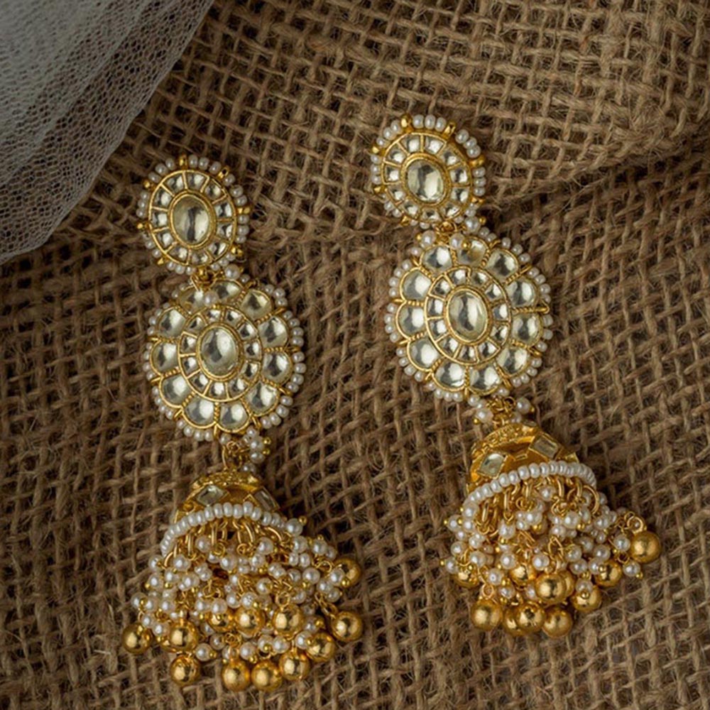 VIVINIA By Vidhi Mehra Gold Plated Womens Kundan Polki Earrings