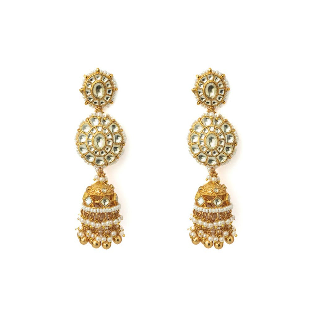 VIVINIA By Vidhi Mehra Gold Plated Womens Kundan Polki Earrings