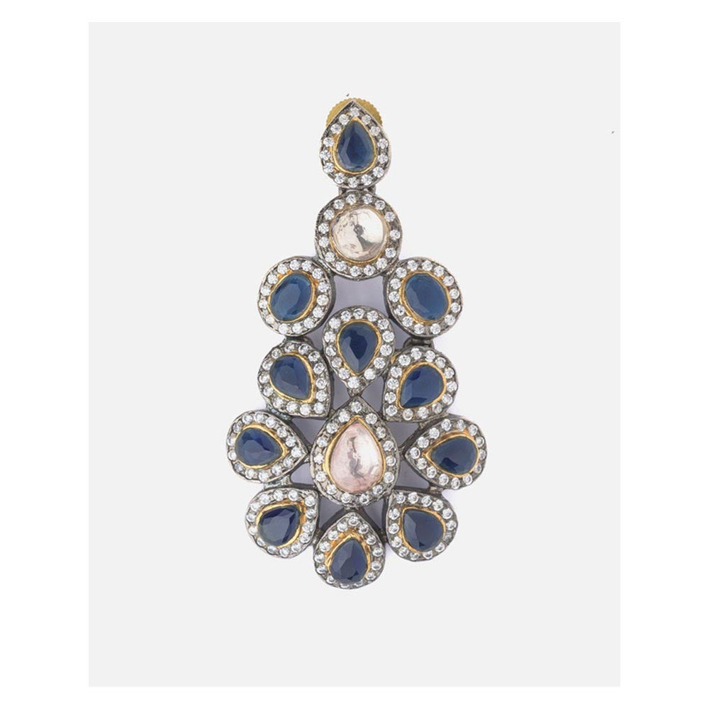 VIVINIA By Vidhi Mehra Gold Plated Blue Womens Drop Earrings
