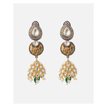 VIVINIA By Vidhi Mehra Saadgi Gold Plated Green Womens Drop Earrings