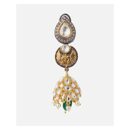 VIVINIA By Vidhi Mehra Saadgi Gold Plated Green Womens Drop Earrings