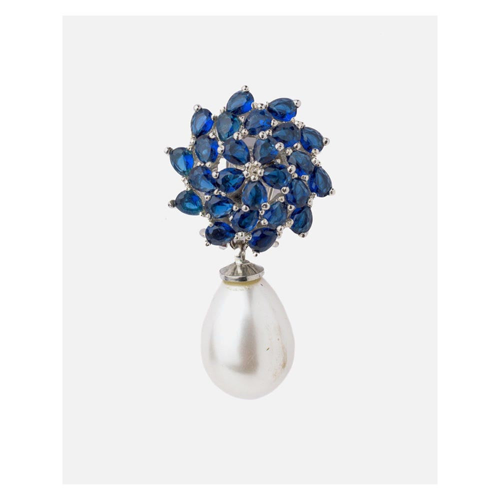 VIVINIA By Vidhi Mehra Florence Silver Plated Blue Womens Drop Earrings