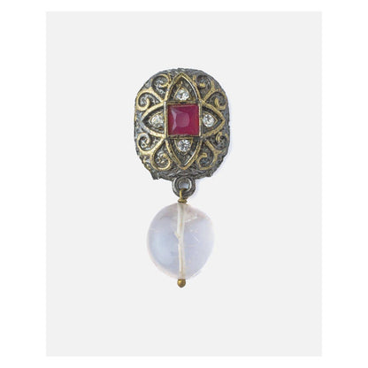 VIVINIA By Vidhi Mehra Silver Plated Red Womens Drop Earrings
