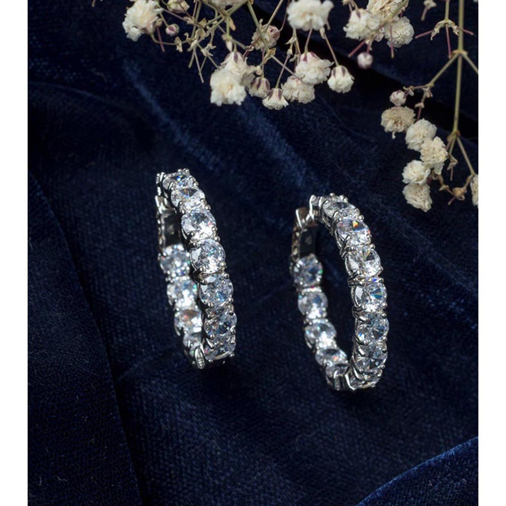 VIVINIA By Vidhi Mehra Silver Plated Womens Hoop Earrings