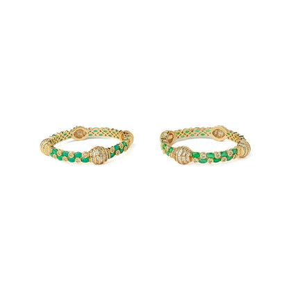 VIVINIA By Vidhi Mehra Gold Plated Green Womens Synthetic Stone Bangles