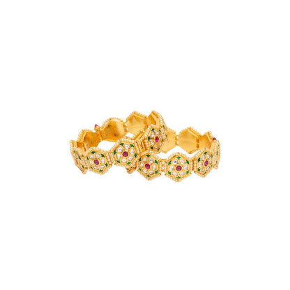 VIVINIA By Vidhi Mehra Gold Plated Red Synthetic Stone Womens Bangles