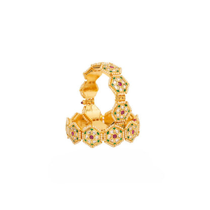 VIVINIA By Vidhi Mehra Gold Plated Red Synthetic Stone Womens Bangles