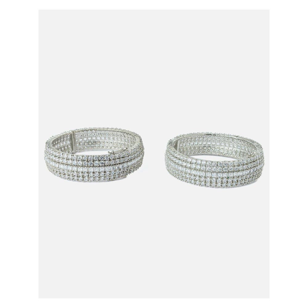 VIVINIA By Vidhi Mehra Silver Plated Zircon Womens Bangles