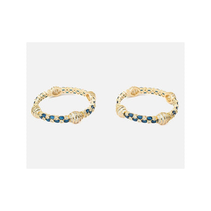 VIVINIA By Vidhi Mehra Zia Gold Plated Blue Womens Kundan Polki Bangles