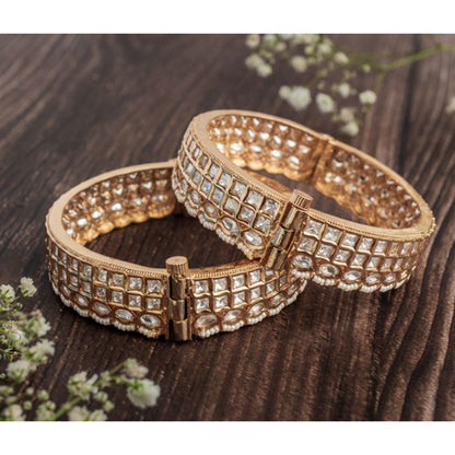 VIVINIA By Vidhi Mehra Isvaraah 2.0 Gold Plated Kundan/Polki Bangles