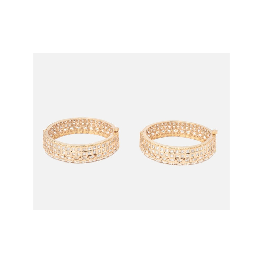 VIVINIA By Vidhi Mehra Isvaraah 2.0 Gold Plated Kundan/Polki Bangles
