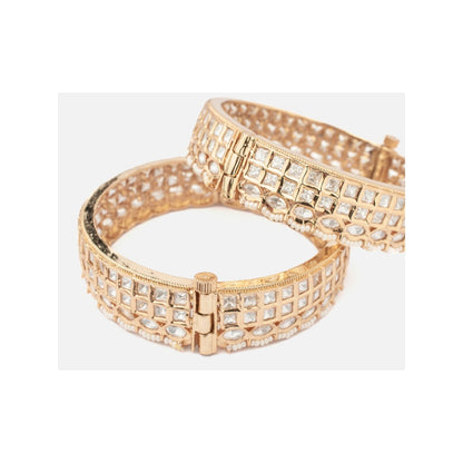 VIVINIA By Vidhi Mehra Isvaraah 2.0 Gold Plated Kundan/Polki Bangles