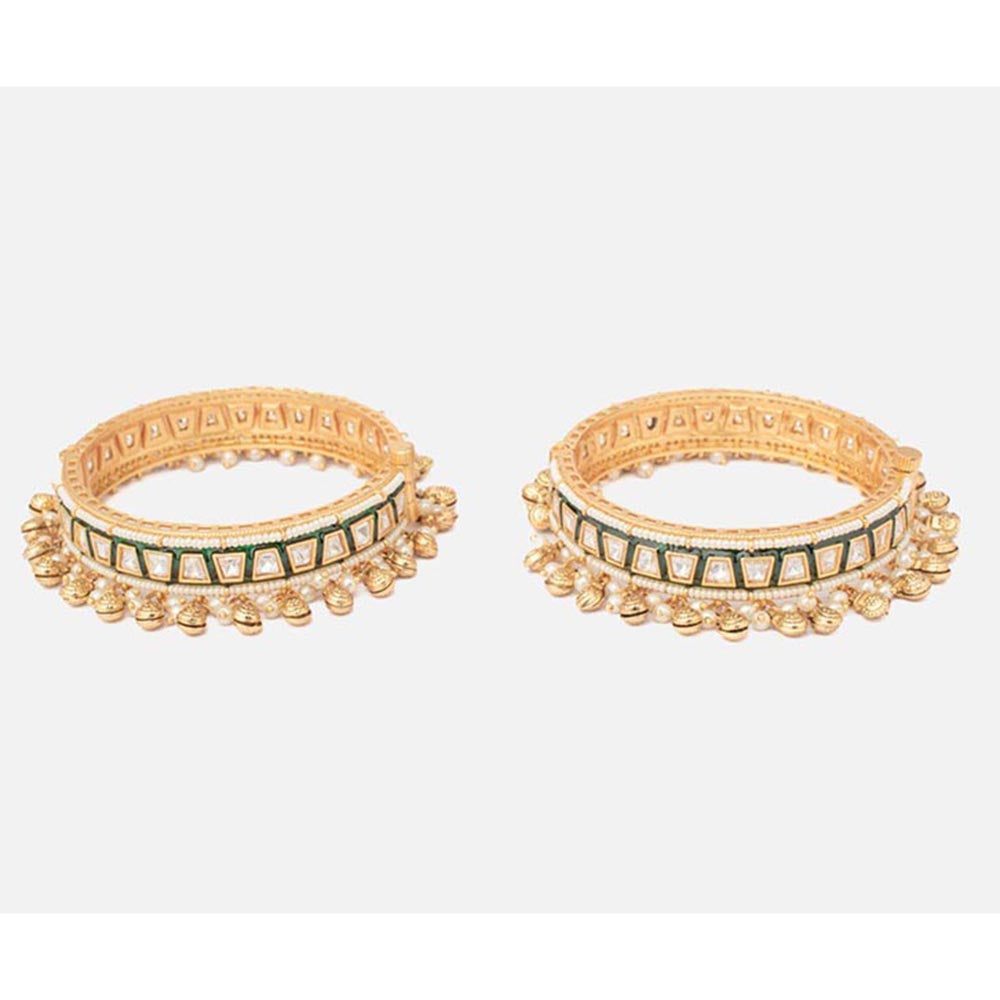 VIVINIA By Vidhi Mehra Isvaraah 2.0 Gold Plated Kundan Polki Bangles