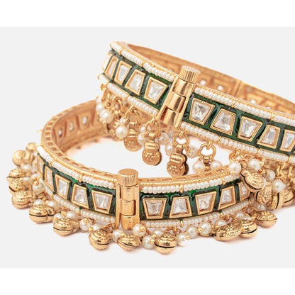 VIVINIA By Vidhi Mehra Isvaraah 2.0 Gold Plated Kundan Polki Bangles