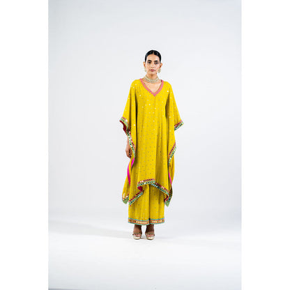 Vvani by Vani Vats Moss Green Kaftan & Palazzo (Set of 2)