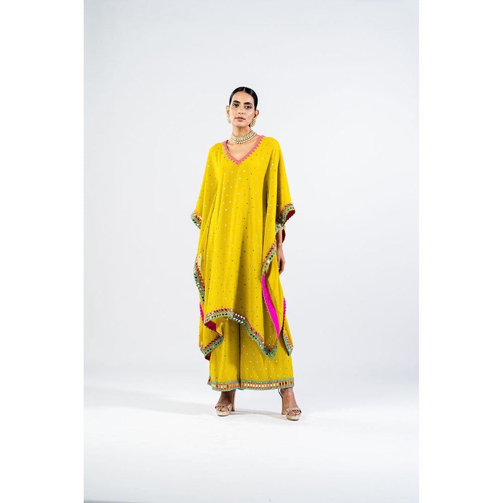Vvani by Vani Vats Moss Green Kaftan & Palazzo (Set of 2)
