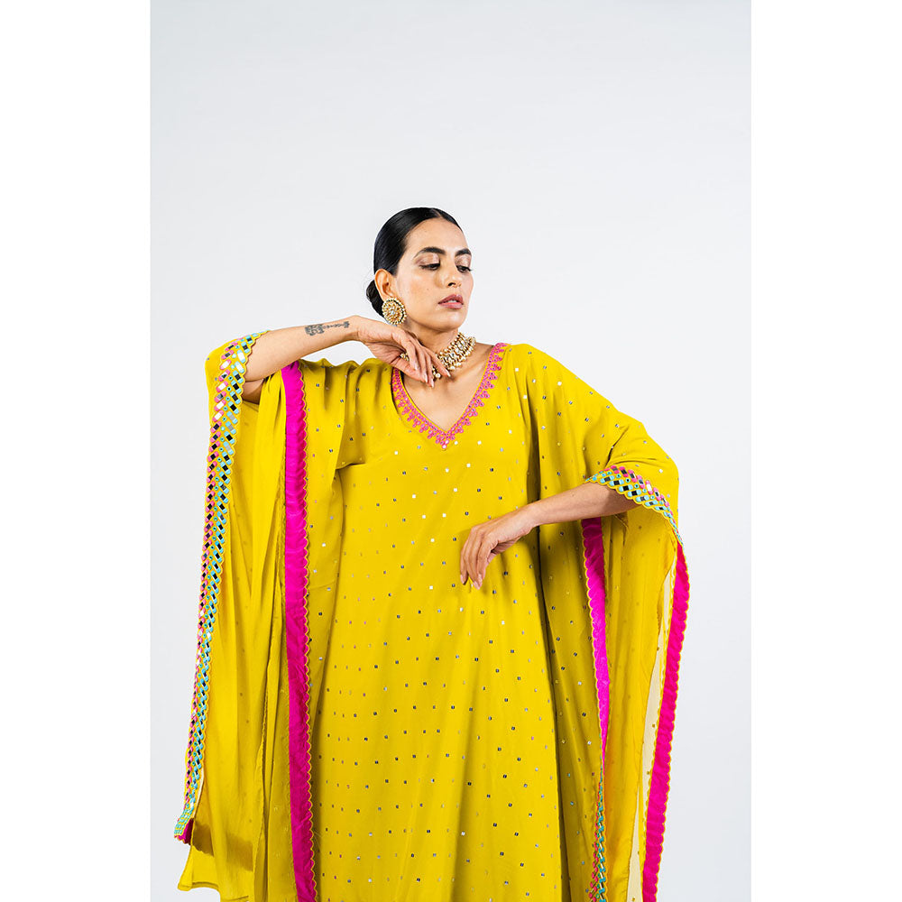 Vvani by Vani Vats Moss Green Kaftan & Palazzo (Set of 2)