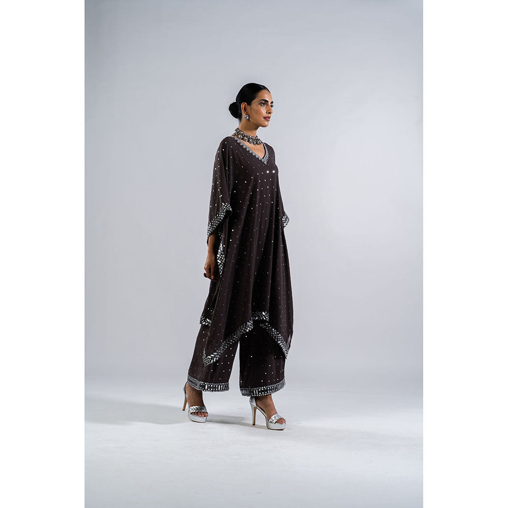 Vvani by Vani Vats Charcoal Grey Kaftan & Palazzo (Set of 2)