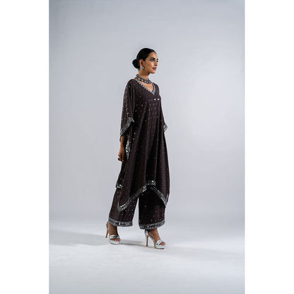 Vvani by Vani Vats Charcoal Grey Kaftan & Palazzo (Set of 2)