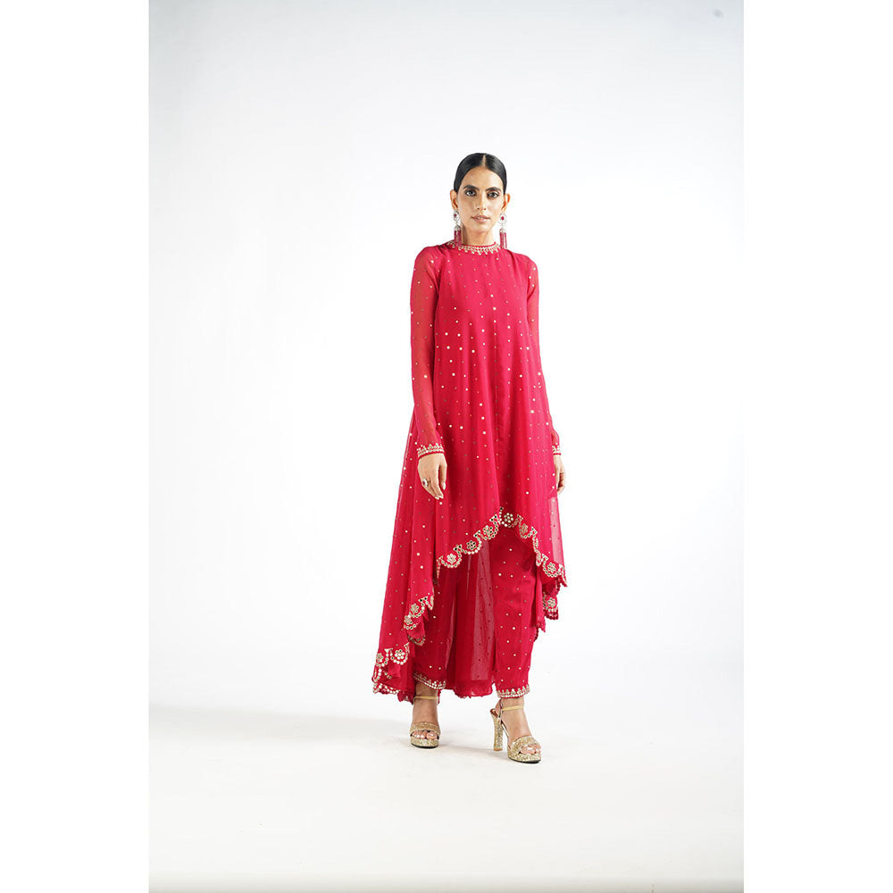 Vvani by Vani Vats Crimson Red Kurta & Pant (Set of 2)