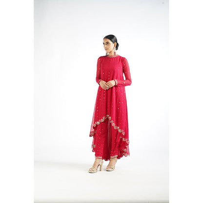 Vvani by Vani Vats Crimson Red Kurta & Pant (Set of 2)