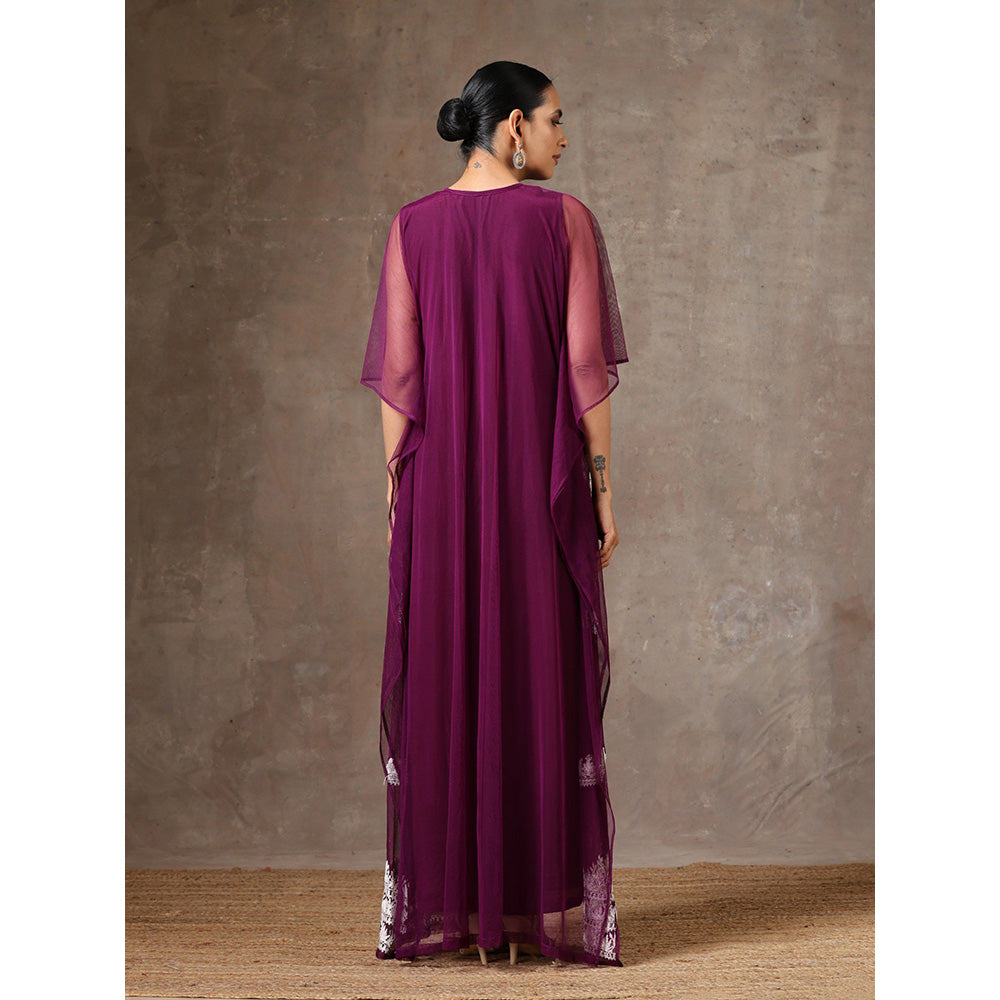WAZIR C Purple Colored Kaftaan with Inner Dress (Set of 2)