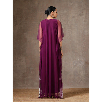 WAZIR C Purple Colored Kaftaan with Inner Dress (Set of 2)