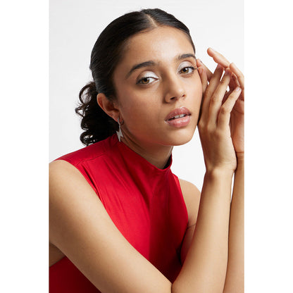 WRAPGAME INDIA White Stone Flash Earrings