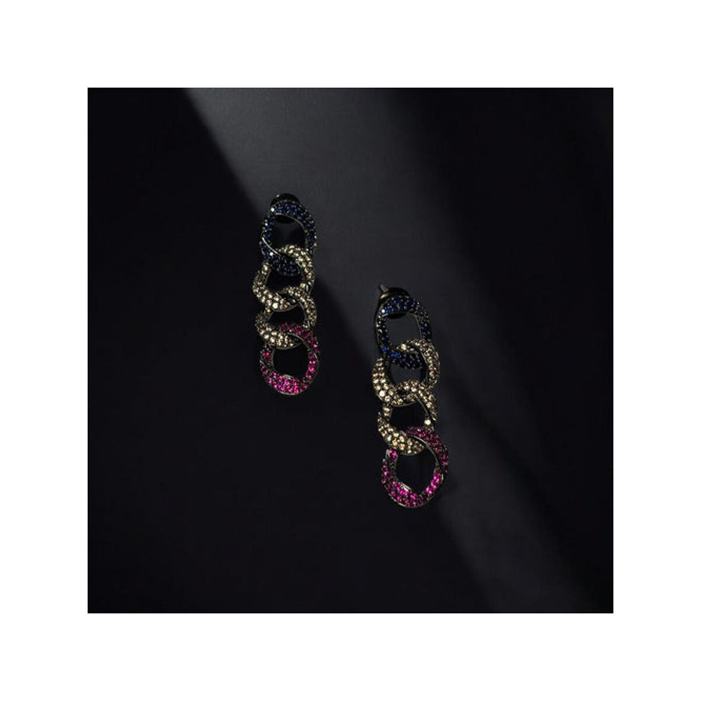 WRAPGAME INDIA Quad Cuban Link Earrings