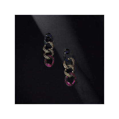 WRAPGAME INDIA Quad Cuban Link Earrings