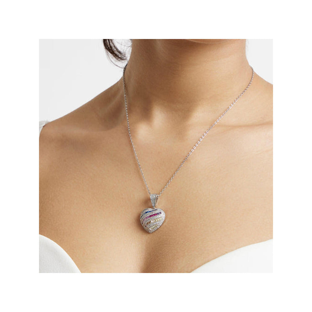 WRAPGAME INDIA Coloured Iced Heart Pendant Chain