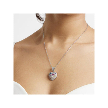 WRAPGAME INDIA Coloured Iced Heart Pendant Chain