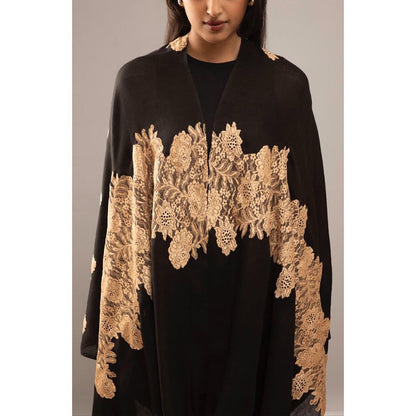 Wrapture By Suzanne Roselle Lace In Black And Gold Shawl