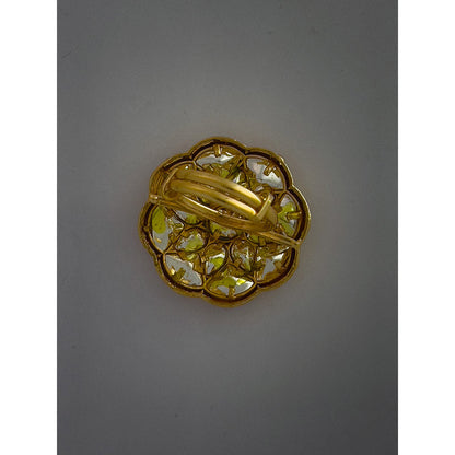 XAGO Le Iramo Gold-Plated Kundan Mossanite-Studded Adjustable Ring