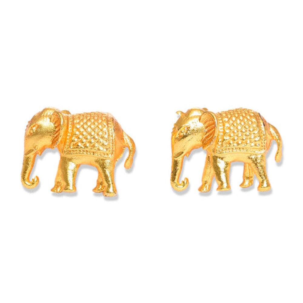 XAGO Gold Toned Elephant- Shaped Cufflinks