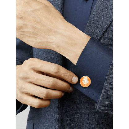 XAGO Gold and Orange-Toned Round Cufflinks