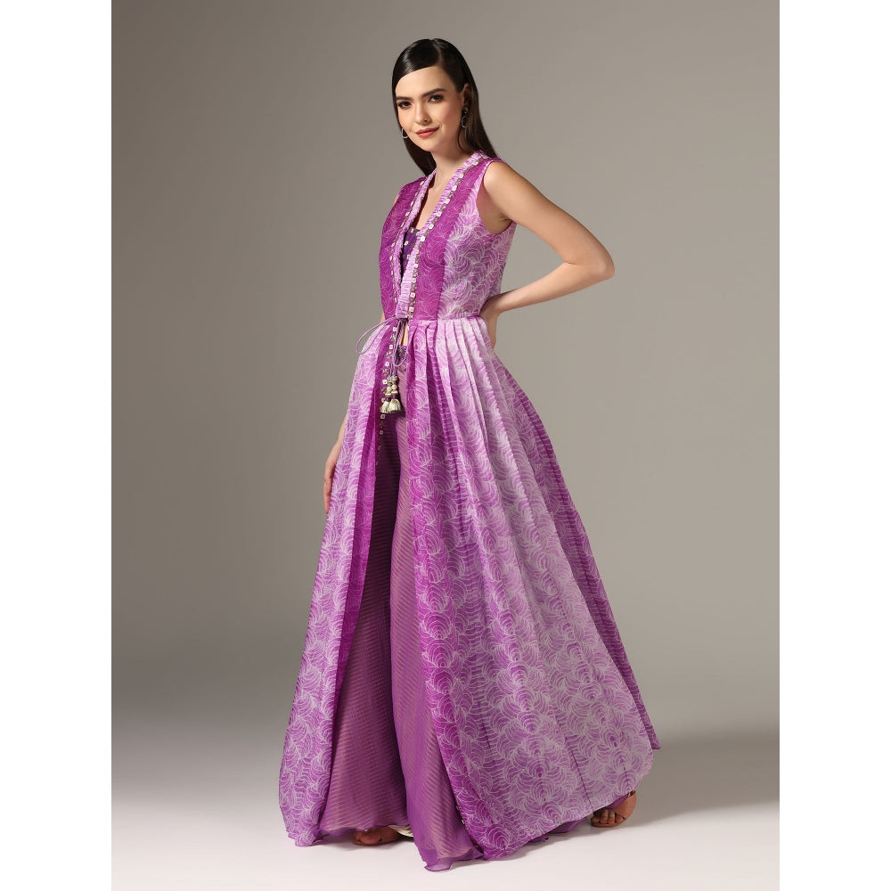 YASHODHARA Purple Jacket Set (Set of 3)