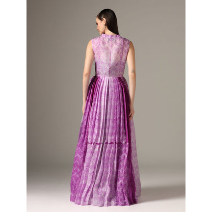 YASHODHARA Purple Jacket Set (Set of 3)