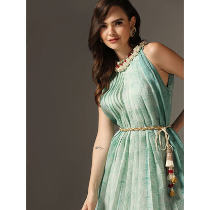 YASHODHARA Eco Green High Neck Kurti Set (Set of 3)