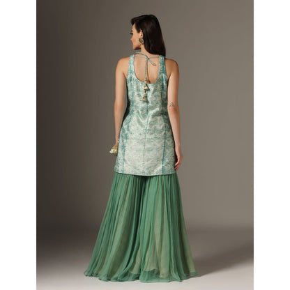 YASHODHARA Eco Green Kurti, Sharara with Dupatta (Set of 3)