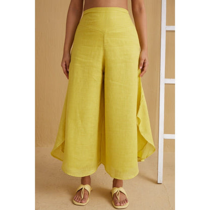 YELL The Fifer Flared Palazzos-Yellow