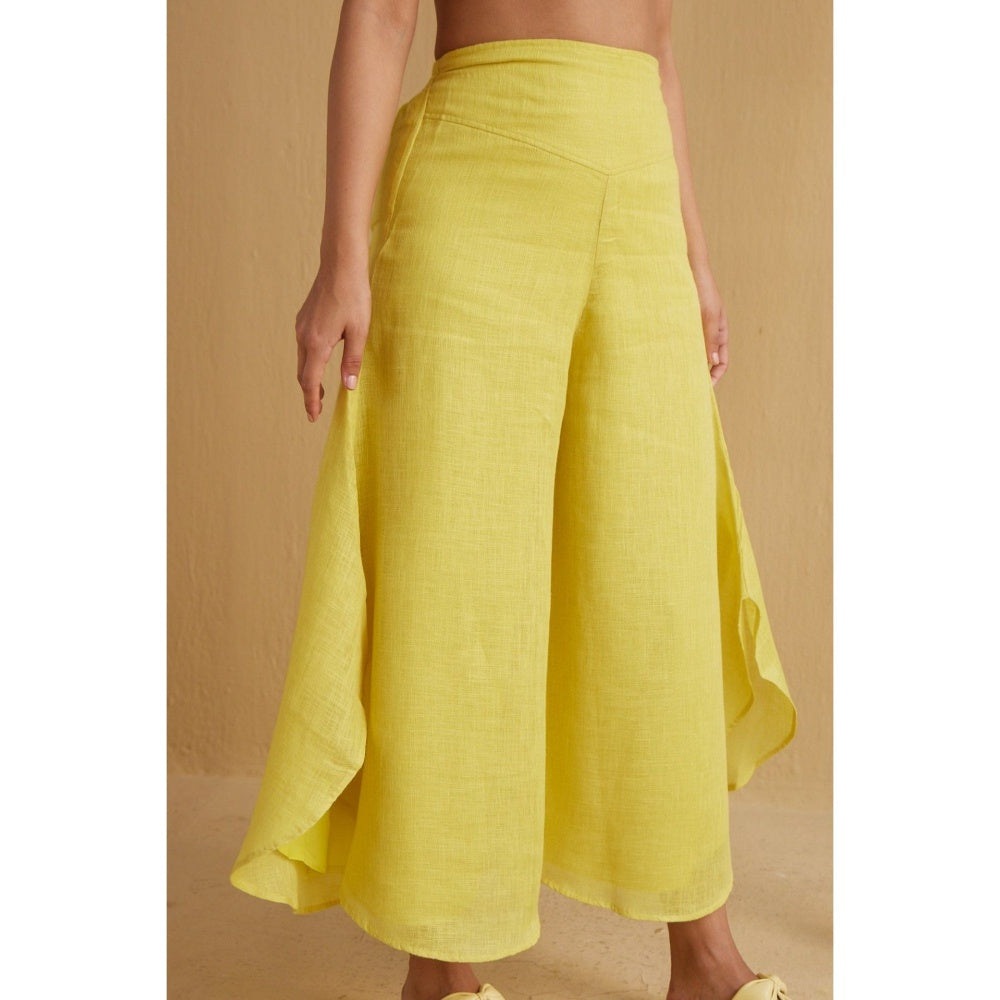 YELL The Fifer Flared Palazzos-Yellow