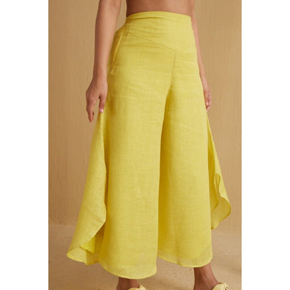 YELL The Fifer Flared Palazzos-Yellow