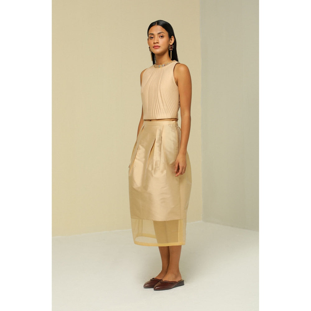 Zaitra Gold Crop Top