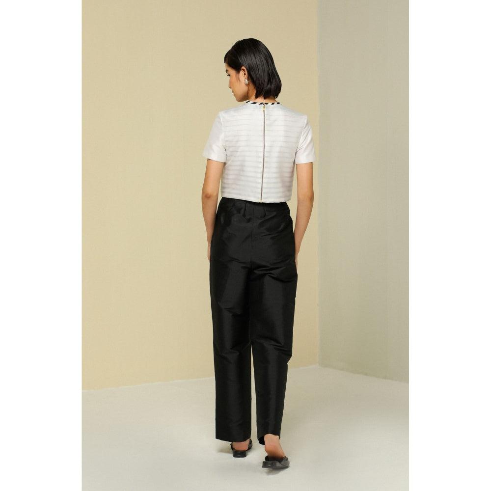 Zaitra White Stripe Top