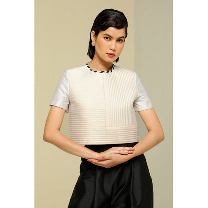 Zaitra White Stripe Top