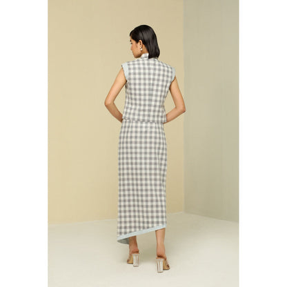Zaitra Grey & White Check Jacket