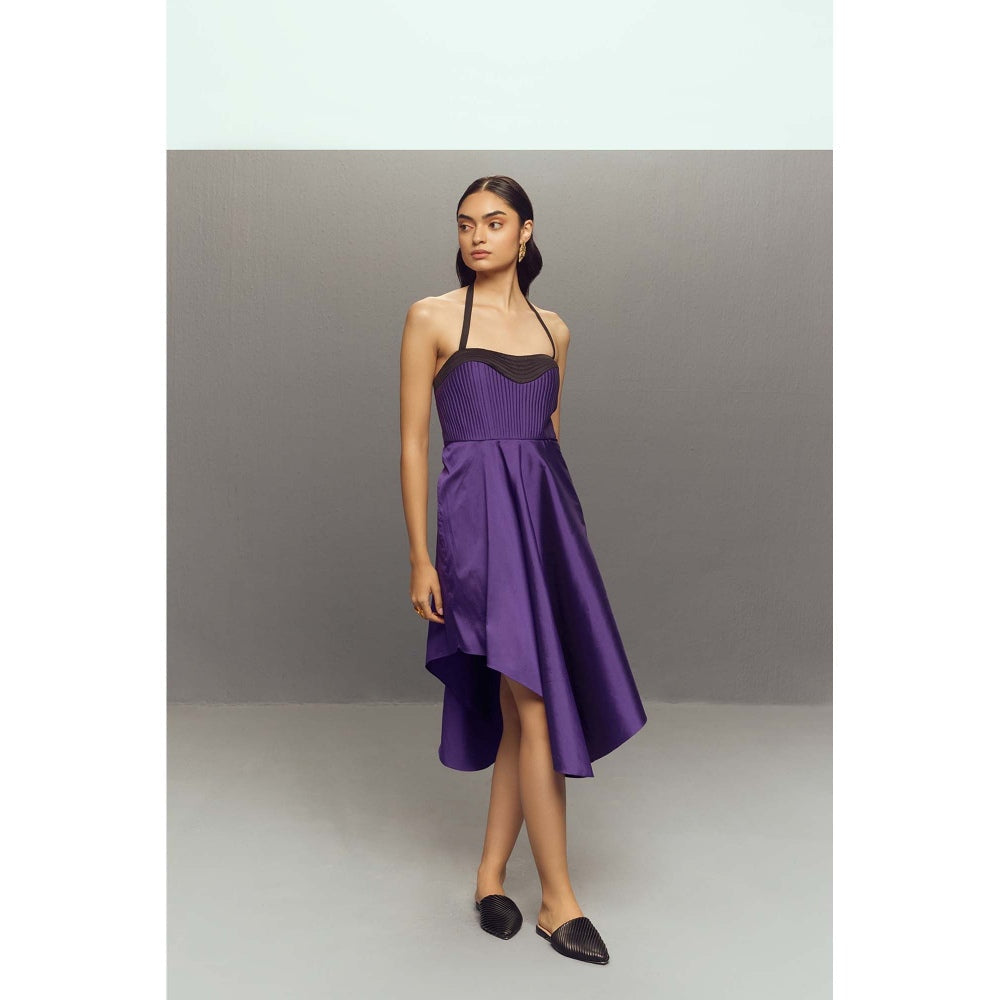Zaitra Purple Umbrella Dress