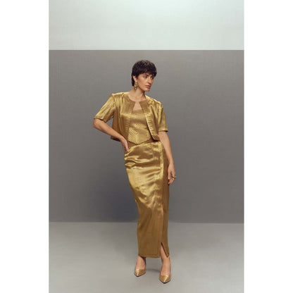 Zaitra Gold Crop Jacket